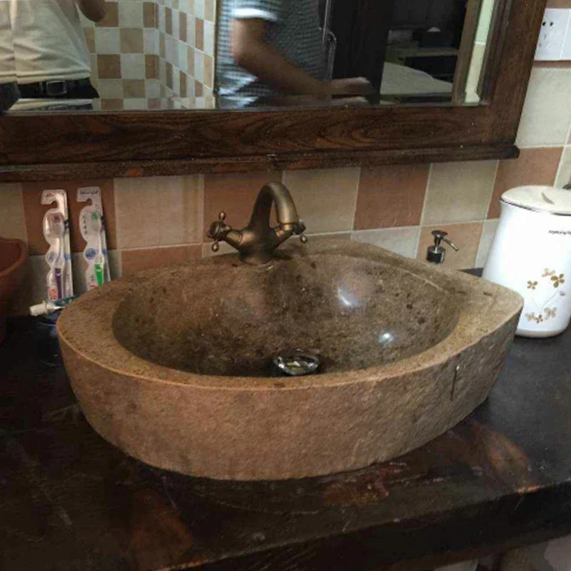 Centennial Stone Wash Basin Vintage Pebble Table Basin Natural Stone Washbasin Art Basin Wash 2