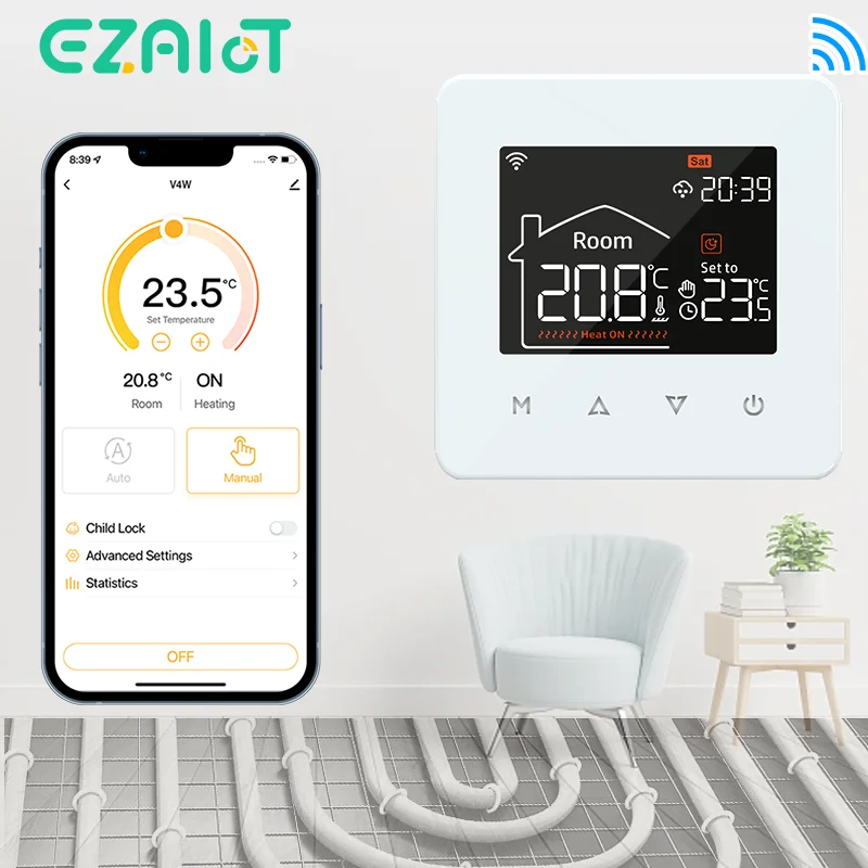 Termostato de Aquecimento do Piso Wi-fi Controle de Temperatura Inteligente Tuya Água Caldeira a Gás Regulador Programável Voz Alice Alexa Google