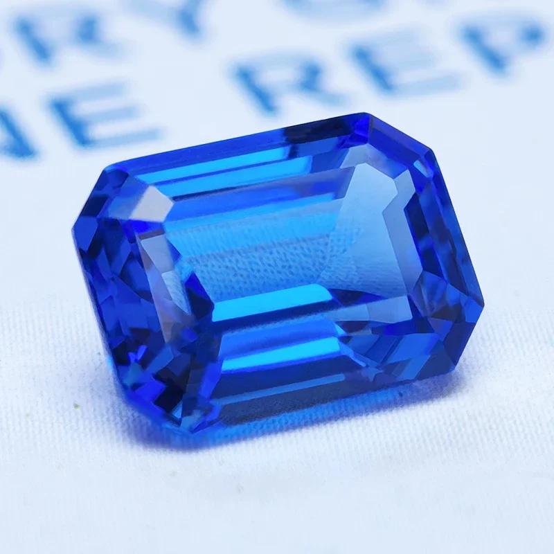 Lab Grown Cobalt Spinel Blue Demon Color Emerald Cut Charms Gemstones for Diy Jewelry Making Material Selectable AGL Certificate