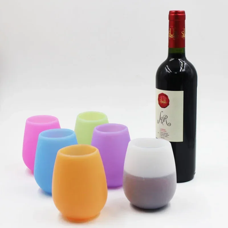 Food Grade Silicone Wine Cup Foldable Shatterproof Cup Party Camping Picnic Candy Color Soft Water Cups