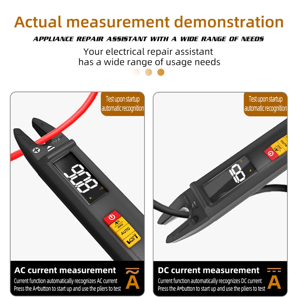 BSIDE U1 Digital Clamp Meter Fork DC AC Professional 100A Ammeter Pliers T-RMS Current OpenJaw Electrical Tester Auto Multimeter