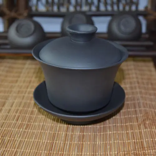 

[GRANDNESS] Dark Brown * Pure Yixing Gaiwan Zisha Clay Chinese Handmade Gongfu Tea Zisha Tea China 100ml