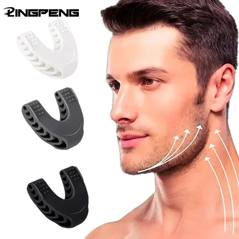 U 모양 턱 운동기 새로운 얼굴 입 Jawline 얼굴 피트니스 근육 씹는 공 물린 차단기 훈련 장비