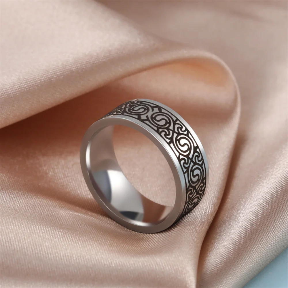 Finger Ring Stainless Steel Men's Lucky Tree Ring Vintage Celtics Knot Rings for Women Viking Witch Knot Amulet Jewlery Punk Wicca Bijou