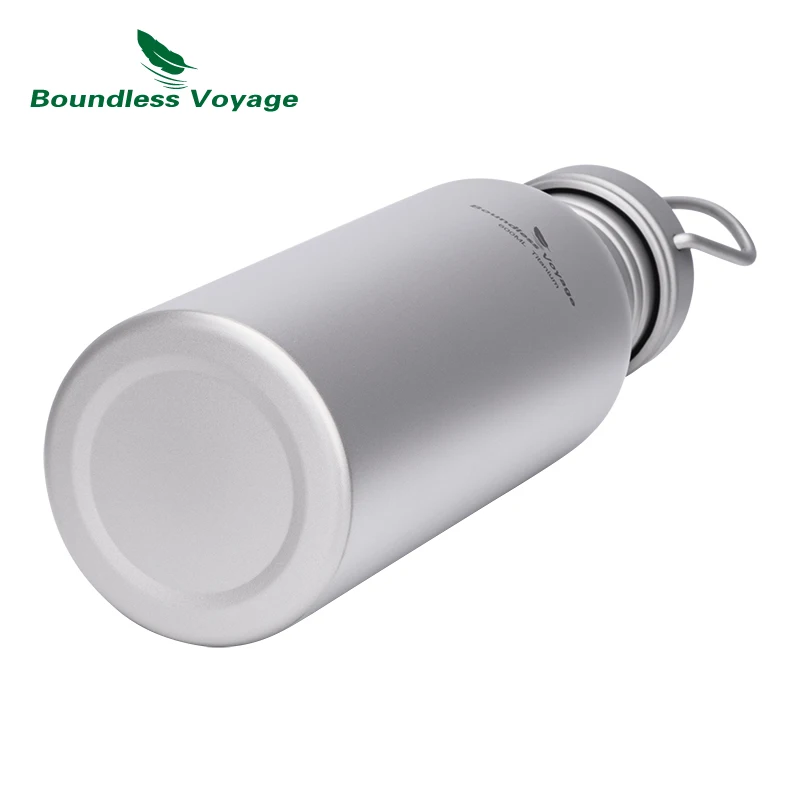 Boundless Voyage Wide Mouth Titanium Water Reusable Sport Drinking Bottle For Camping Hiking Picnic Climbing Running_voghion.com