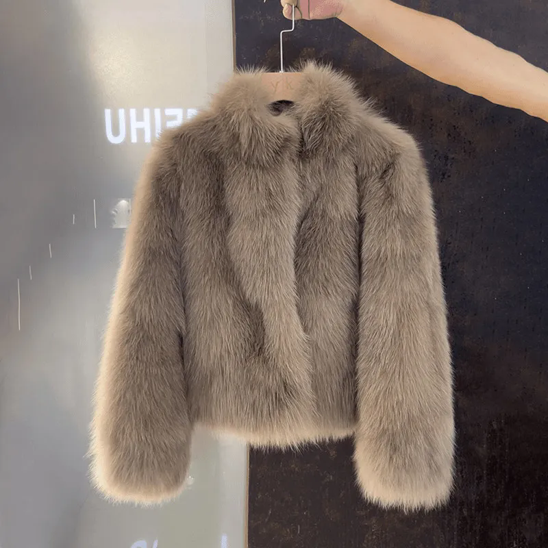  Bla  Fur Coat Women's Winter Thiened Artificial  Fur Jaet Eco-friendly Mink Fur Overcoat Commute Sle Loose Fit 