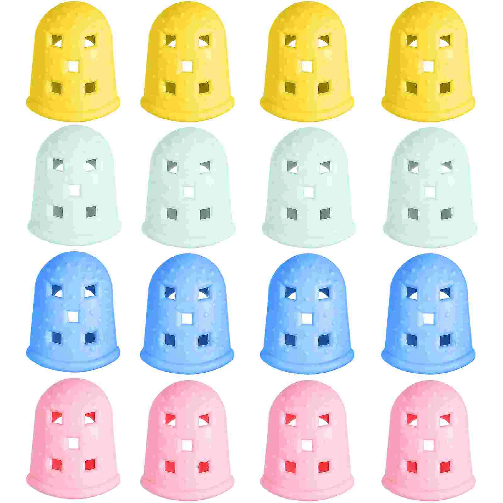 Finger Pain Relief Cots Fingertip Protection Cap Silicone Sleeve Protector Playing Guitar Silica Gel Thumb Pick Kalimba 16 Pcs musical instrument,kalimba guide