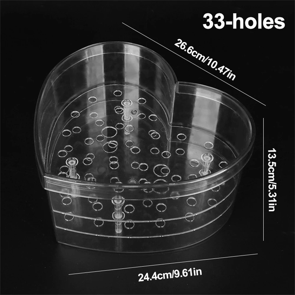New Acrylic Love Crystal Flower Box Rose Bundle Gift Boxs Transparent Flower Gifts heart shape Packaging Flower Shop box 6