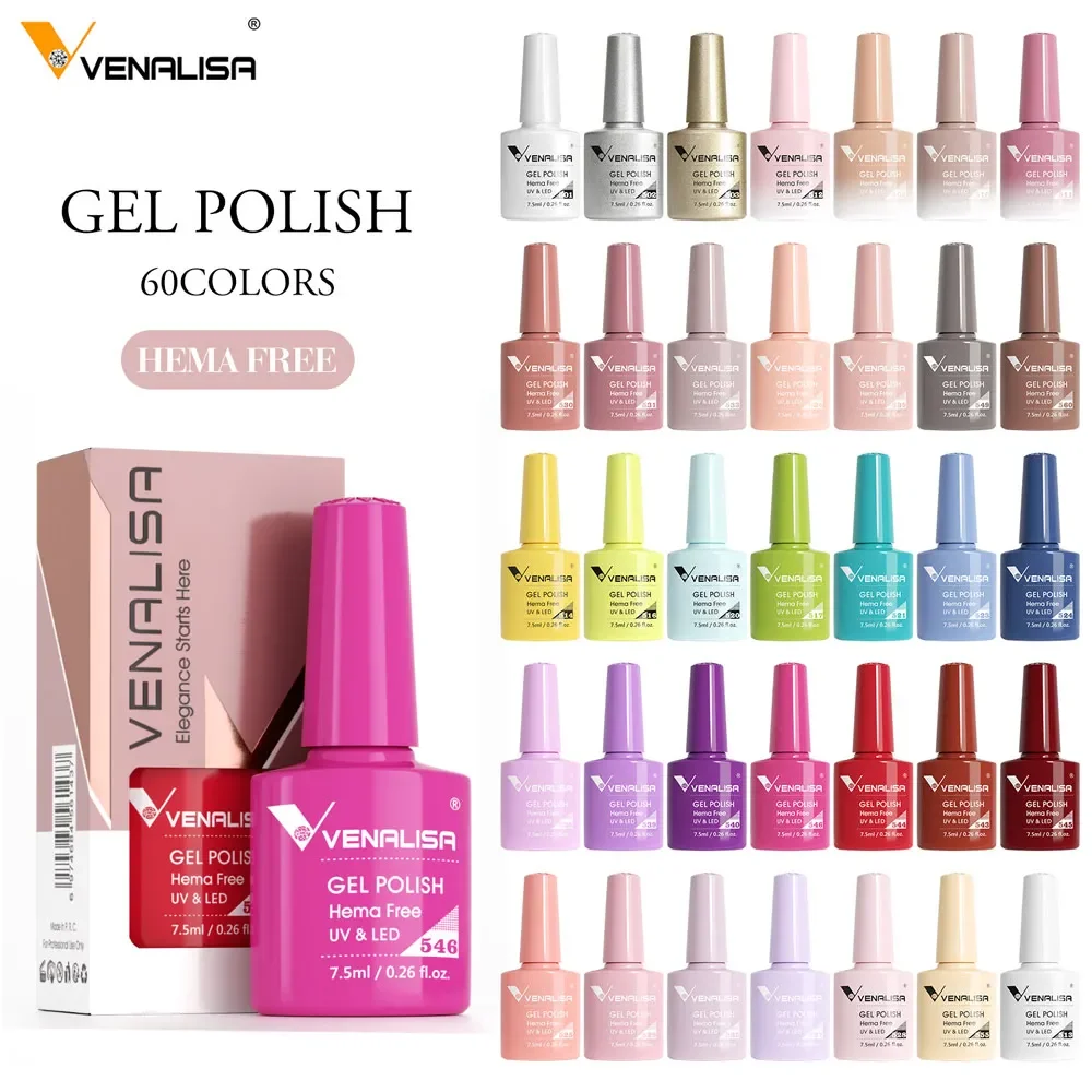 Venalisa VIP5 HEMA-Free Glitter Jelly Nude Pink Gel Polish Collection