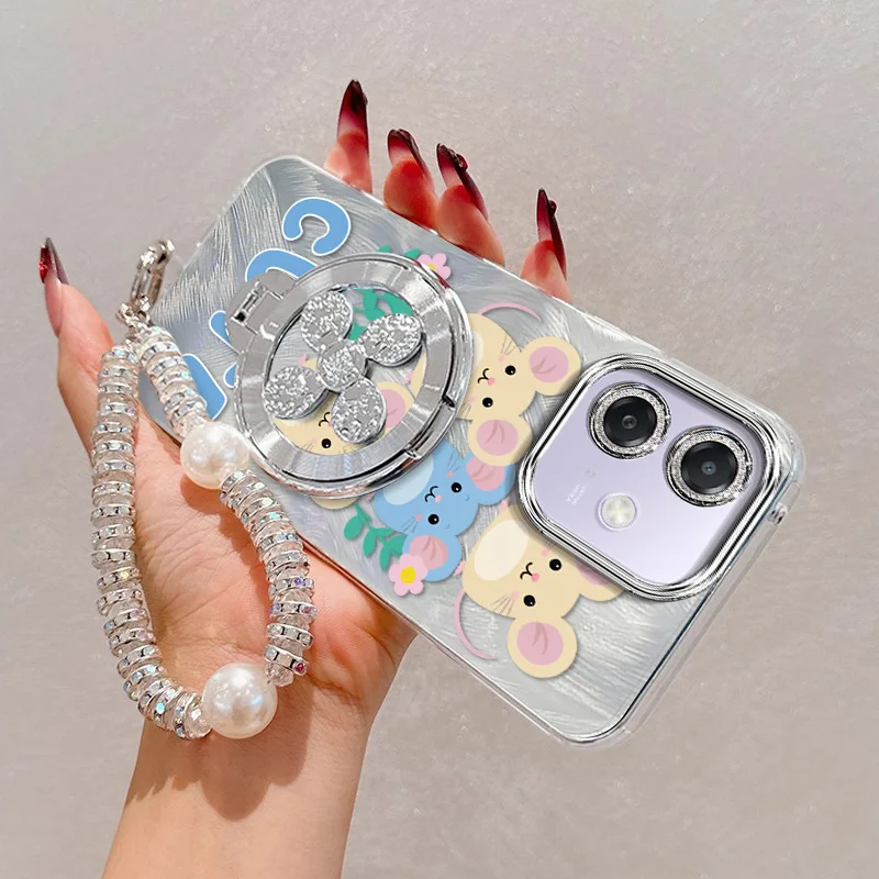 Cute Mouse Phone Case Set with Lanyard and Stand - 3 Piece Bundle
