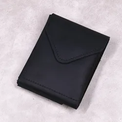 Vintage Genuine Leather Men's Wallet - Slim Cash and Card Holder with Magnetic Flap Closure (Black)