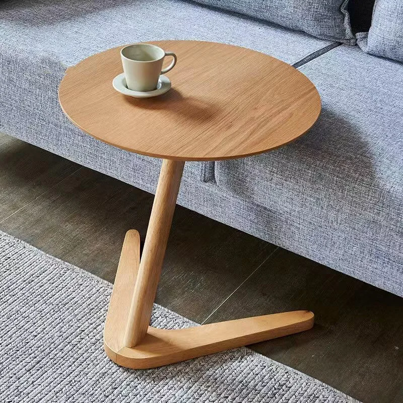 Side End Table Lift Top Coffee Table Solid Wood Side Dining Table Coffee Tea Round Furniture Living Room Camping Cafe Wood Table