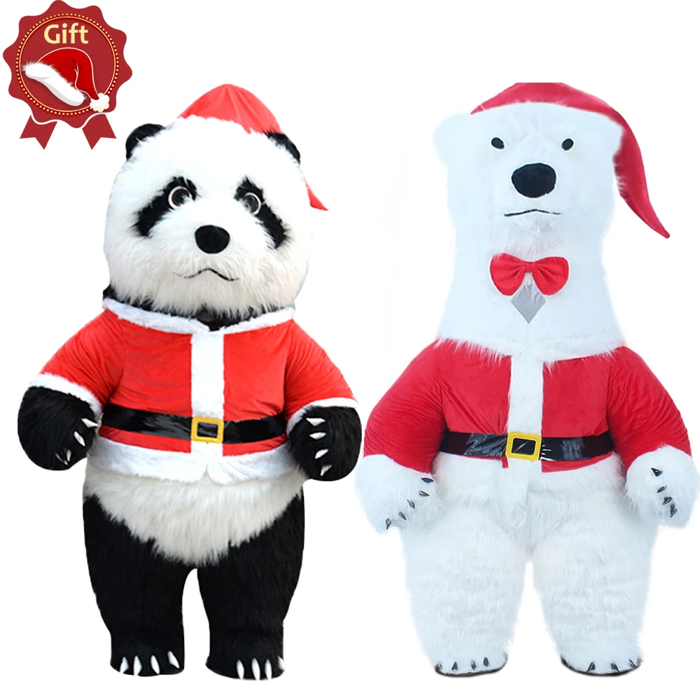 

Inflatable Christmas Polar Bear Panda Costume Mascot for Advertising Halloween Adult Fursuit Furry Carnival Air Costume Animal