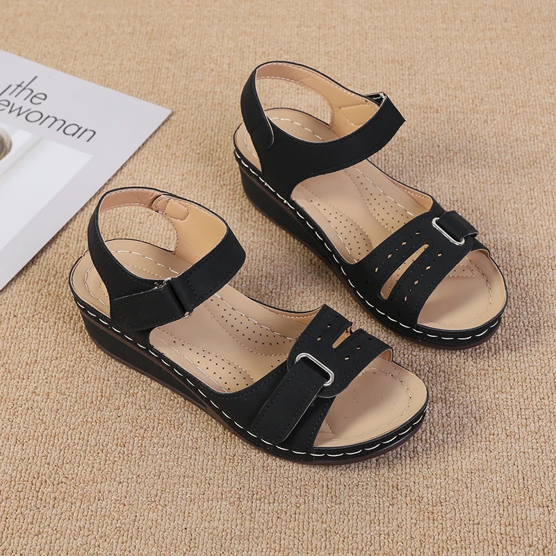 Atikota Fashion Women Wedges Sandals Soft Female Retro Anti-Slip Shoes Ladies Outdoors Casual Sandal Plus Size 2022 Summer New