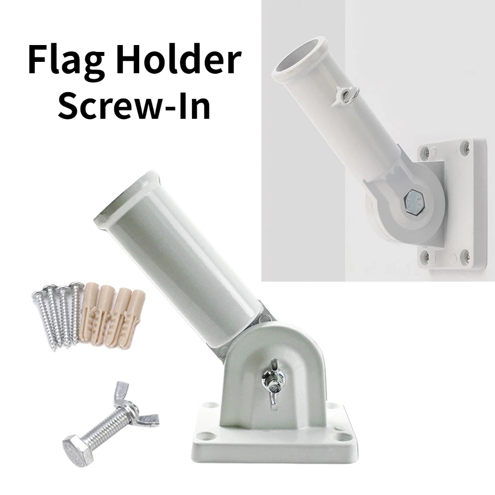 Screwin Wall Bracket Practical Flag Holder Aluminum 180 Degree
