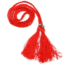 Braided Tassel Belt - Women's Fashion Accessory for DIY and Casual Clothing Decoration (Red)