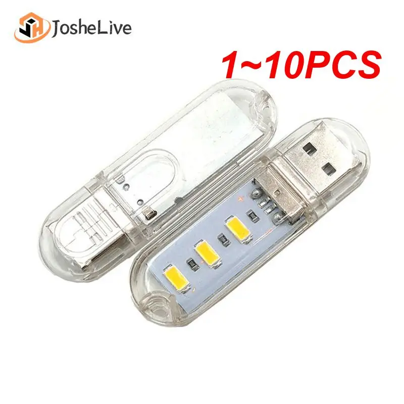 

1~10PCS 5V USB Night Light LED Lamp Computer Mobile Power Charging Reading Light Mini Book Lamps Bedroom Desk Nightlight