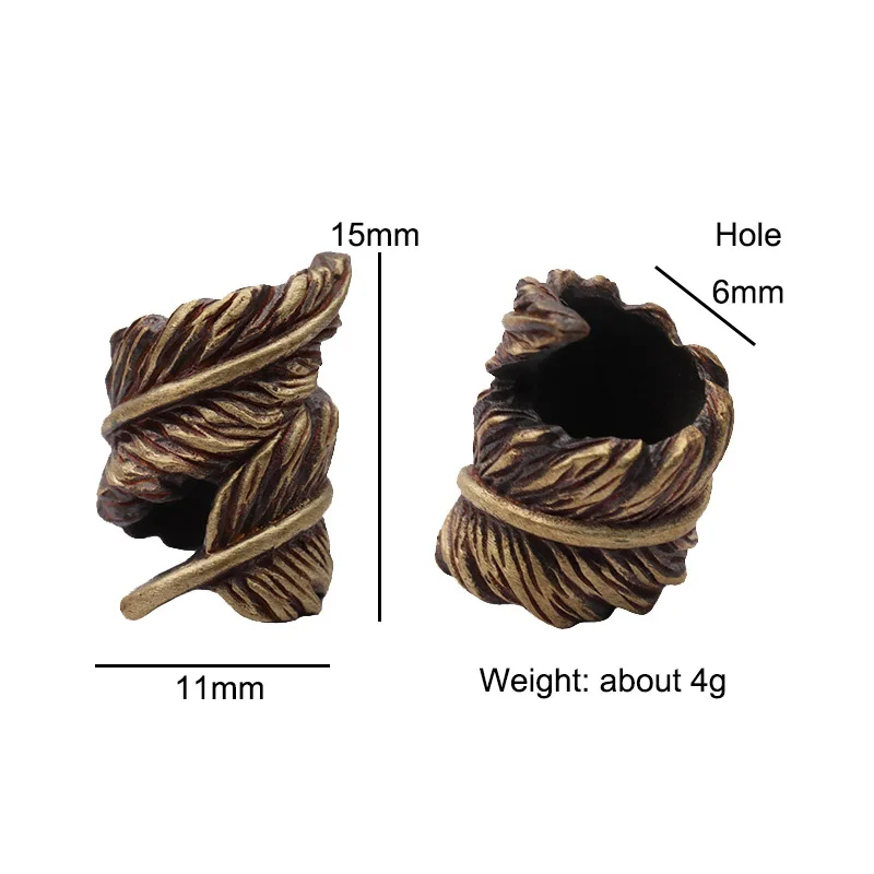 Perla Paracord In Ottone A Forma Di Coltello Horixgear – Ciondolo EDC Per Cordino, Portachiavi, Chiusura Lampo, Bracciale Fai Da Te, 14x12 Mm, Foro 5mm