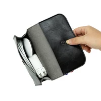 Magnetic Button PU Leather Pouch Chargers Storage Bags Sleeve For Macbook Accessories Mouse Data Line Power Spply Storage Bag - Image 6