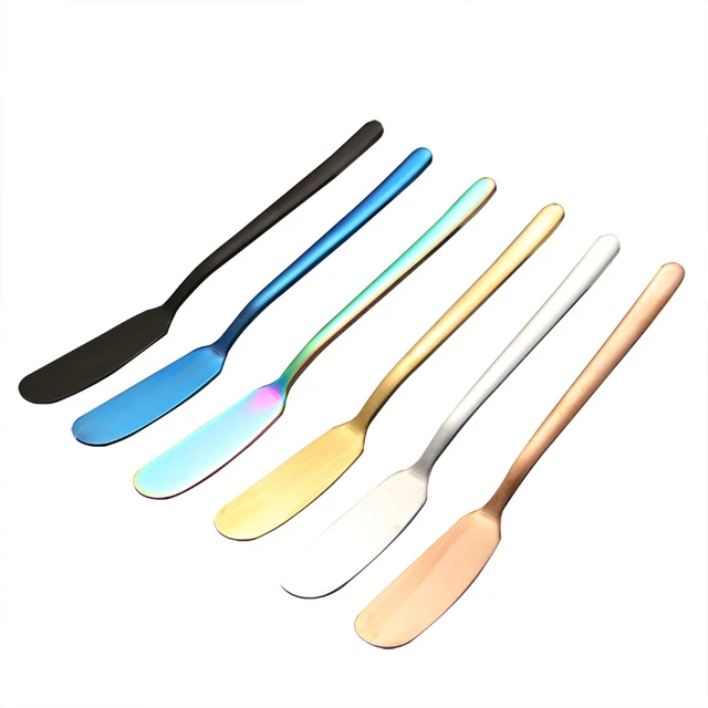 Mini spatule en acier inoxydable avec manche en plastique, grattoir opaque,  petit déjeuner, sandwich, trancheuse à fromage, épandeur, couteau de  poupée, outils de cuisine - AliExpress