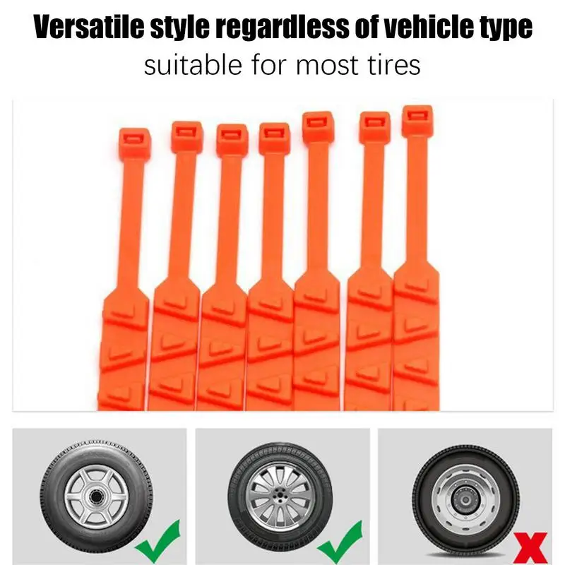 5pcs Anti-Skid Motorcycle Snow Chains Reusable Outdoor Safety Belt Snow Chains Bicycles Winter Tire Wheels Non-slip Cable Ties