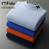 YTFidio 100%Wool Man Winter Sweater Neck Casual Jumpers Warm Solid With H Lettter thickening Knitwear Pullover Tops 130 1