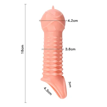 18cm Penis Extender Sleeve Reusable Condoms Penis Enlargement Delay Ejaculation Sex Toys For Men Adult Sexy Products Sex Shop 5