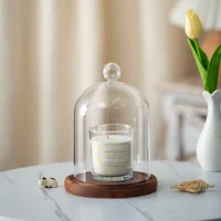 15*17cm Big Size Ball Top Glass Dome Vase Home Deocration Antique Base Transparent Cover Wedding Live Prop Birthday Gift 1