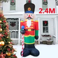 2.4M Inflatable Nutcracker Soldier built-in LED Light Outdoors Christmas Decorations for Indoor Home Yard Garden Xmas Decoratio 1