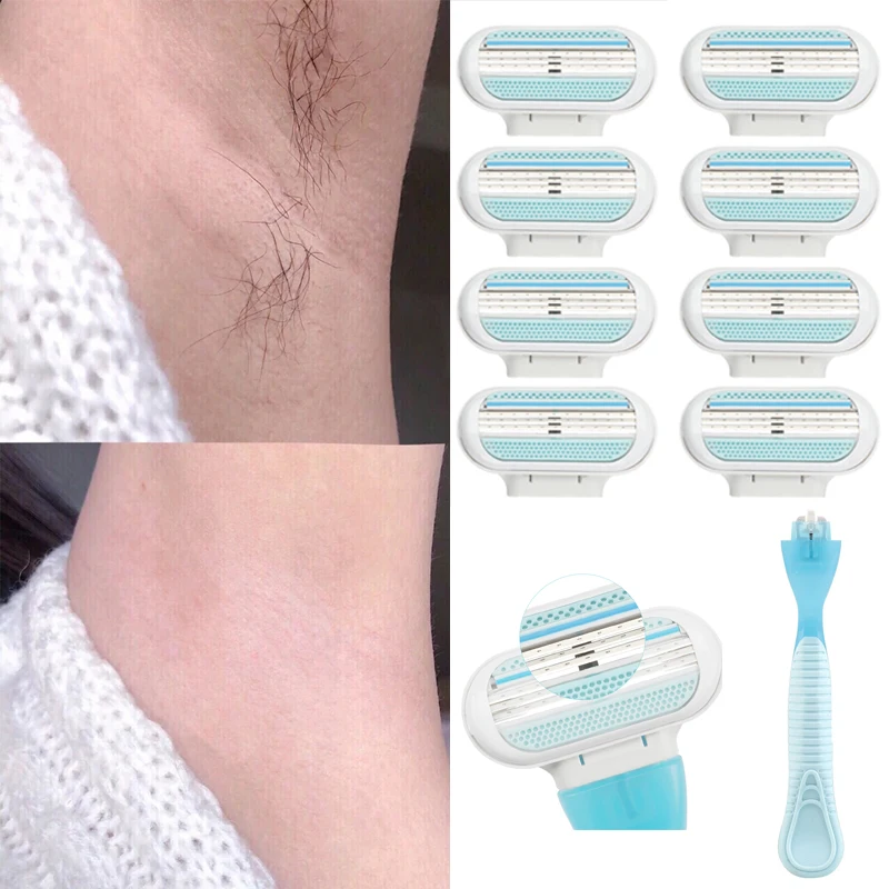 SafetyRazorWomen4BladesShavingBladesFemaleMaleTshapedTrimme