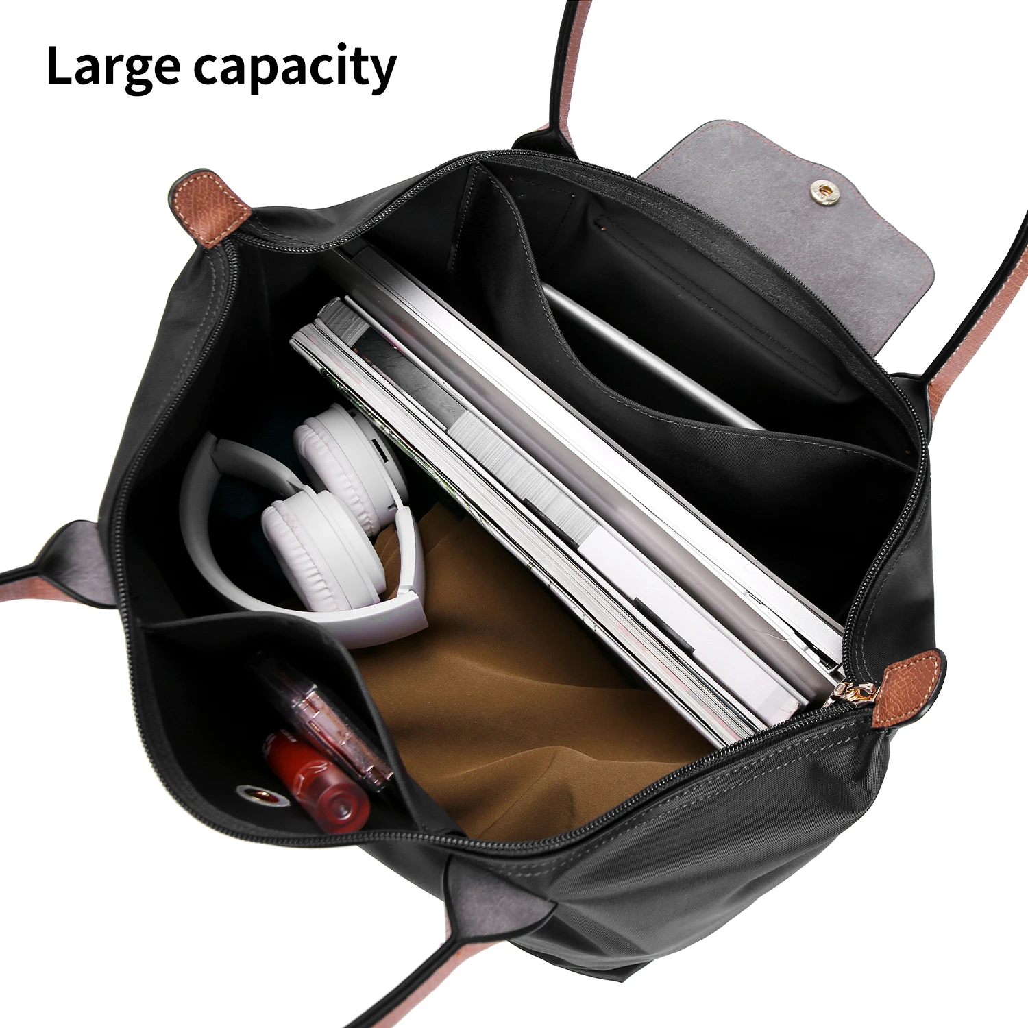 حقيبة يد أنيقة بتصميم عملي مع جيوب متعددة، مصممة ك...