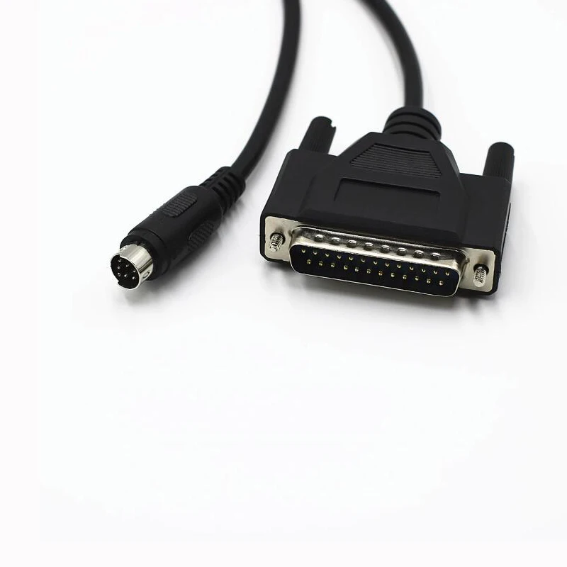 

Haitech PWS touch screen with Mitsubishi FX PLC communication cable MD8 round port 8-pin to DB9-pin 25-pin data cable