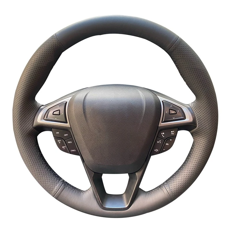 Hand Nähen Leder Braid Auto Lenkrad Abdeckung Für Ford Mondeo Fusion S-Max 2013-2019 RAND Galaxy 2015-2019 auto Zubehör