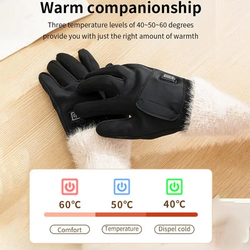 Warming Gloves USB Charging Battery Operated Thermal Gloves Heated Motorcycle Gloves Hand Warmers Cold Weather Gear For Cycling 4