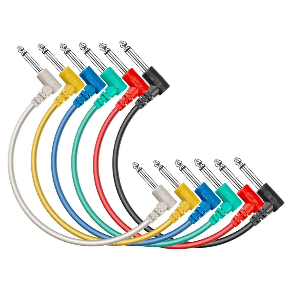 Guitar Patch Cable 6 Packs Colorful Instrument Cables for Effect Pedals TS 1/4"