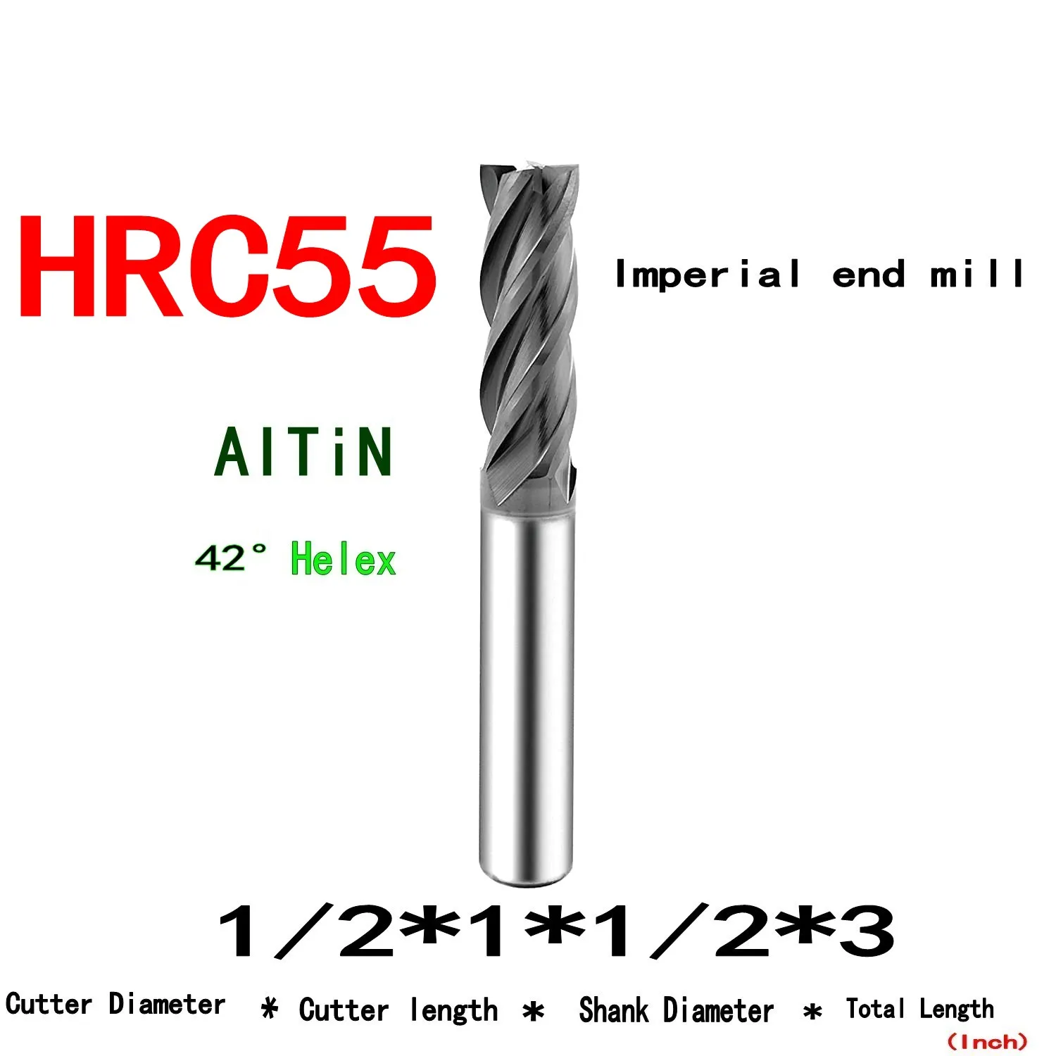 Carbide Tungsten Steel Inch Milling Cutter 1/8 3/16 1/4 5/16 3/8 1/2