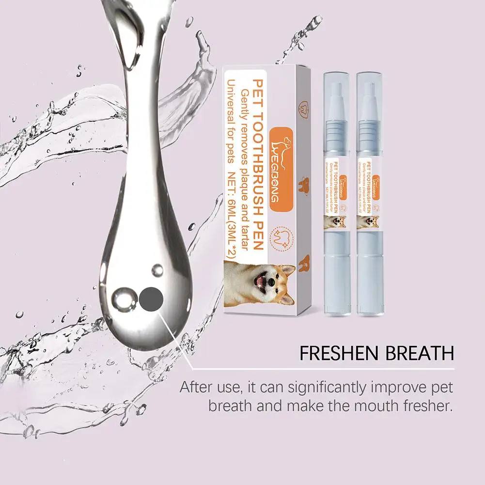Pet Dental Pen Dog Teeth Cleaning Tools Tartar Remover Dog Grooming Toothbrush Fresh Breath Deodorant Reduce Pet Oral Clean Pen