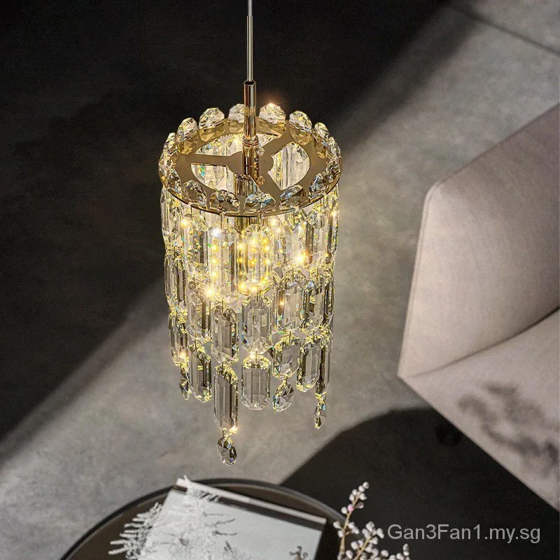 

Crystal small chandelier bedside bedroom modern simple creative designer restaurant bar counter new light luxury decorative