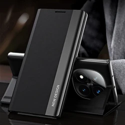Leather Plating Stand Flip Phone Case Cover for Note 14 Pro Plus 5G (Black)