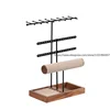 Jewelry Display Stand Retro Earring Wood Bracelet Organizer Vintage Holder Storage Rack 5