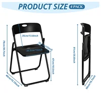 4 Pack Plastic Folding Chairs Stackable Commercial Chairs Portable Event Seating Black Chairs 1