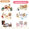 Dollhouse Miniature Accessories 1/12 Forest Family Home Furniture Collection Set Kitchen Cooking Pots For Children Girls Gift 1