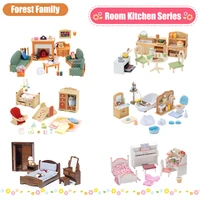 Dollhouse Miniature Accessories 1/12 Forest Family Home Furniture Collection Set Kitchen Cooking Pots For Children Girls Gift 1