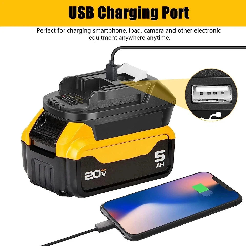 NEW DM18M Battery Convertor Adapter for Milwaukee 18V for Dewalt 20V Battery Con
