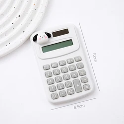 Compact Cartoon Calculator for Students and Office Supplies (Black dog)