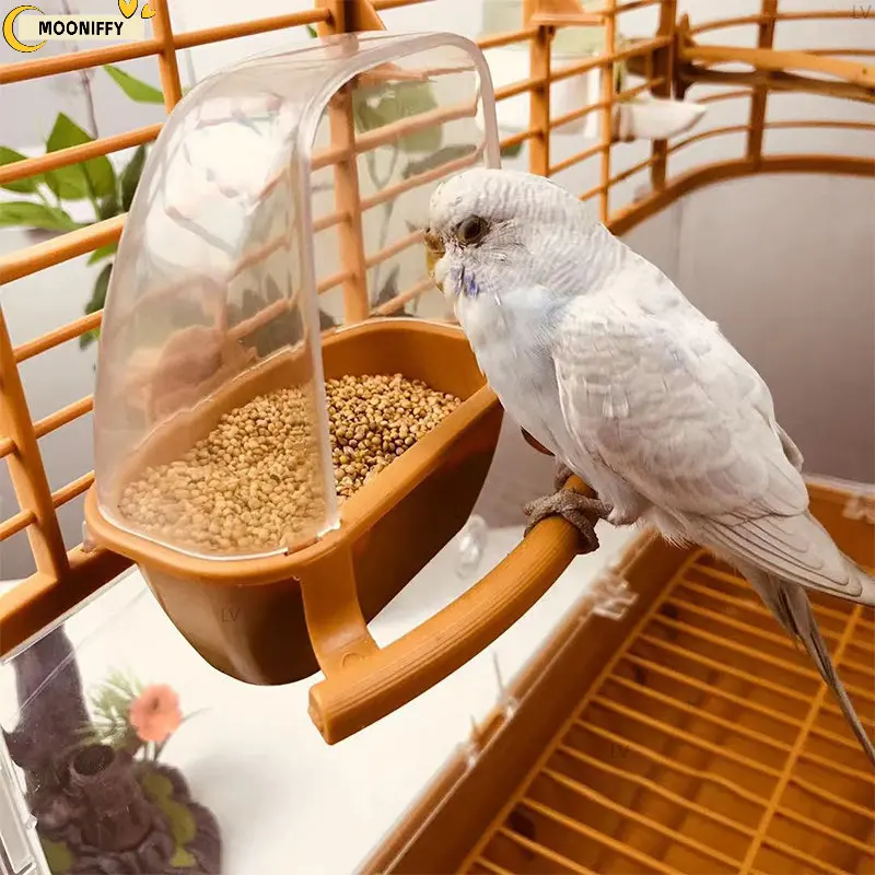 Bird Cage Feeder Parrot Birds Water Hanging Bowl Parakeet Feeder Box