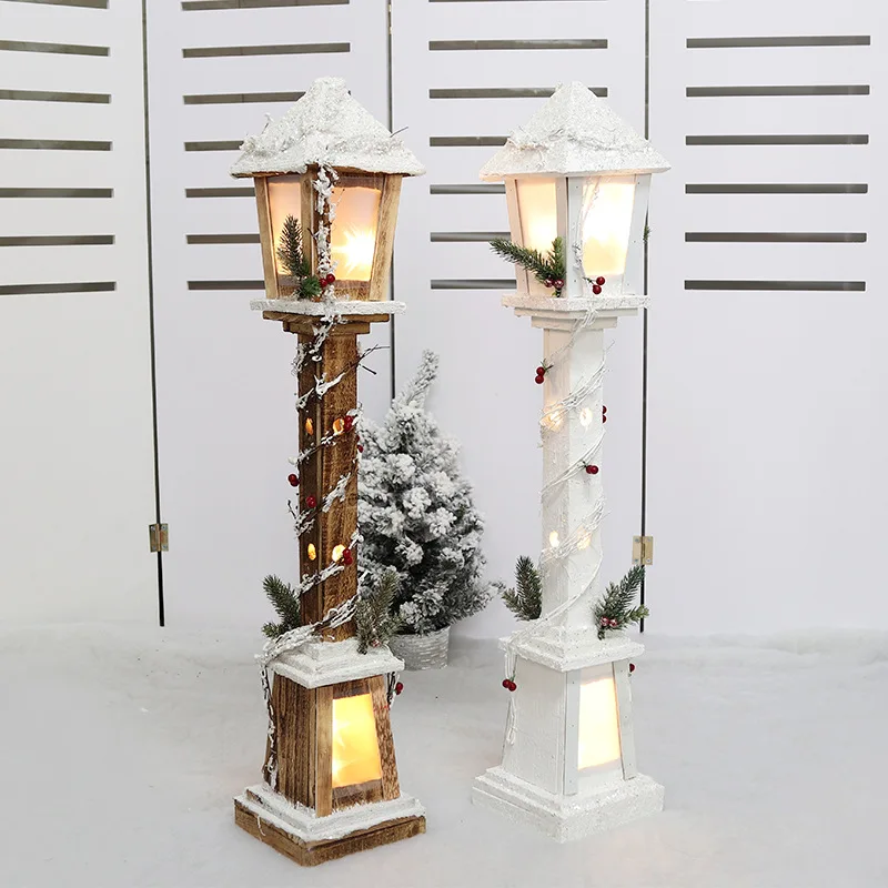 

Christmas Decorations Wooden Luminous Street Lights Large Ornaments Hotel Shopping Mall Lobby Door Scene Decorations Navidad
