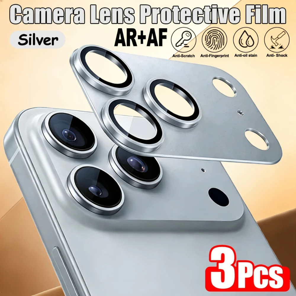Premium Metal Tempered Glass Camera Protector with AR Function - 3 Pack