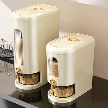 밀폐 항아리 주방 쌀 보관 양동이, 쌀 거치대 디펜서, 시리얼 디펜서 신선도 유지 상품 이미지