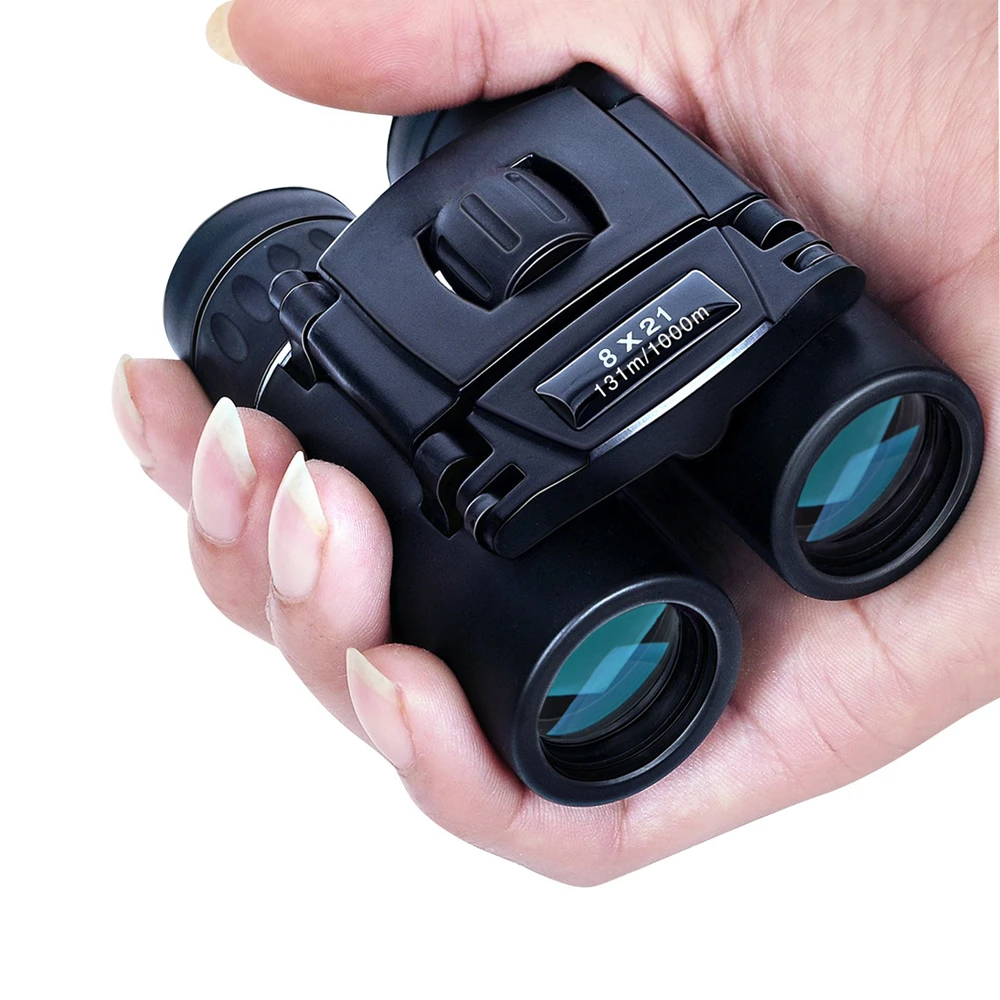 

8x21 Compact Zoom Binoculars Long Range 1000m Folding HD Powerful Mini Telescope BAK4 FMC Optics Hunting Sports Camping